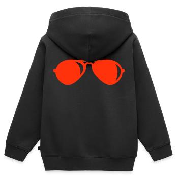 sonnenbrille - Kinder Premium Organic Zip Hoodie - Schwarz - Hinten - AI Model Kid Male (0cm)