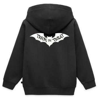 Chauve-souris Trick or Treat - Sweat Premium à capuche zippé enfant bio - noir - Dos - AI Model Kid Male (0cm)