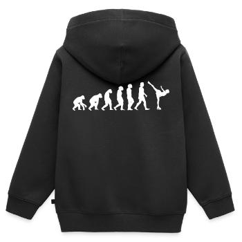Figure skating evolution of humans Sports - Kids Premium Organic Zip-up Hoodie - black - Back - AI Model Kid Male (0cm)