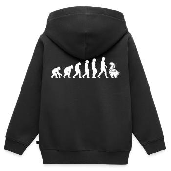 Skunk Evolution des humains Animaux - Sweat Premium à capuche zippé enfant bio - noir - Dos - AI Model Kid Male (0cm)