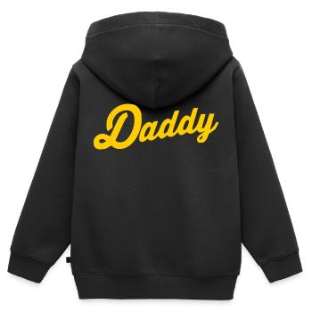 Daddy - Sweat Premium à capuche zippé enfant bio - noir - Dos - AI Model Kid Male (0cm)