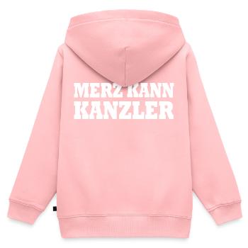 Merz kann kanzler - Kinder Premium Organic Zip Hoodie - Rosa - Hinten - AI Model Kid Female (0cm)