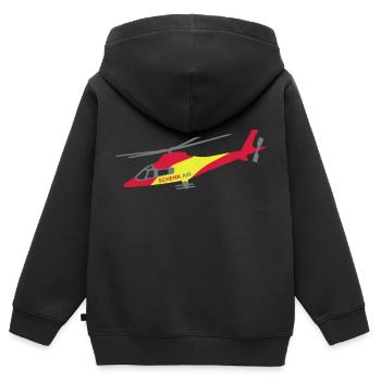 Hubschrauber Schenk Air - Kinder Premium Organic Zip Hoodie - Schwarz - Hinten - AI Model Kid Male (0cm)