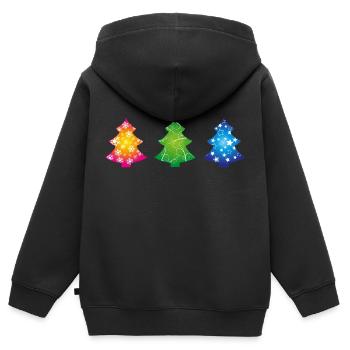 Weihnachtsbäume - Kinder Premium Organic Zip Hoodie - Schwarz - Hinten - AI Model Kid Male (0cm)