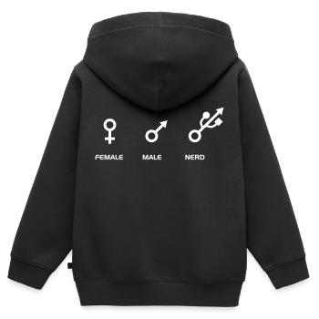 Nerd Shirt Nerdy Geek Computerfreak Geschenk - Kinder Premium Organic Zip Hoodie - Schwarz - Hinten - AI Model Kid Male (0cm)