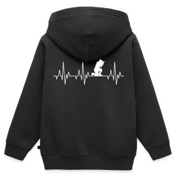 Herzschlag EKG Photograf Fotograf Photoapparat - Kinder Premium Organic Zip Hoodie - Schwarz - Hinten - AI Model Kid Male (0cm)