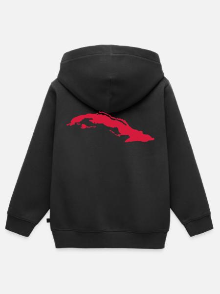 Kuba - Kinder Premium Organic Zip Hoodie - Schwarz