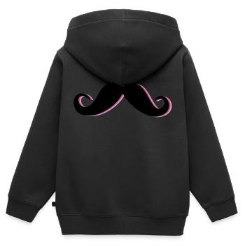 Funky Mustache - Sweat Premium à capuche zippé enfant bio - noir - Dos - AI Model Kid Male (0cm)