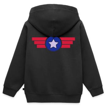 Emblem Badge Banner Logo Auszeichnung 3c - Kinder Premium Organic Zip Hoodie - Schwarz - Hinten - AI Model Kid Male (0cm)