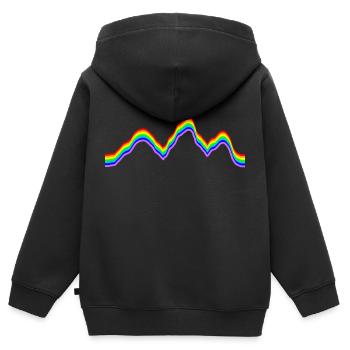 Gebirge - Regenbogenfarben - Kinder Premium Organic Zip Hoodie - Schwarz - Hinten - AI Model Kid Male (0cm)