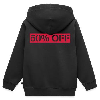 50 Prozent Off Reduziert Billiger Sale - Kinder Premium Organic Zip Hoodie - Schwarz - Hinten - AI Model Kid Male (0cm)