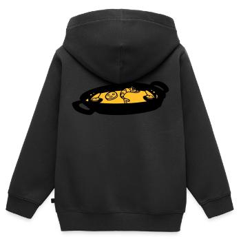 paella plat spécialité culinaire espagnole espagne - Sweat Premium à capuche zippé enfant bio - noir - Dos - AI Model Kid Male (0cm)