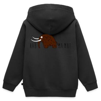 Mammut und Mut - Kinder Premium Organic Zip Hoodie - Schwarz - Hinten - AI Model Kid Male (0cm)