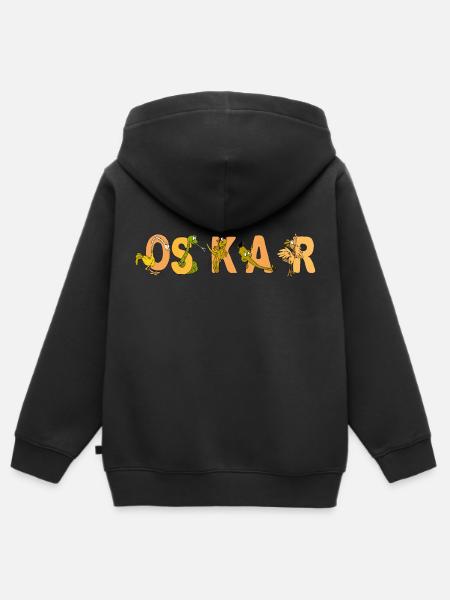 Oskar - Kinder Premium Organic Zip Hoodie - Schwarz