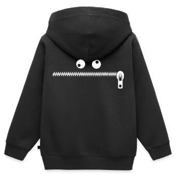 Reißverschluss Monster - Kinder Premium Organic Zip Hoodie - Schwarz - Hinten - AI Model Kid Male (0cm)