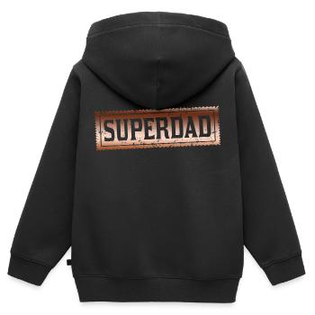 Superdad - Kinder Premium Organic Zip Hoodie - Schwarz - Hinten - AI Model Kid Male (0cm)