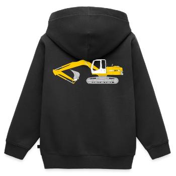 crawler excavator - Kids Premium Organic Zip-up Hoodie - black - Back - AI Model Kid Male (0cm)