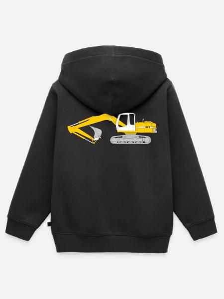 Raupenbagger - Kinder Premium Organic Zip Hoodie - Schwarz