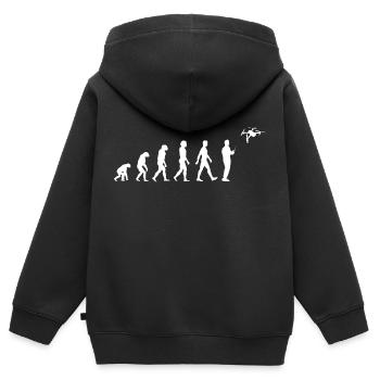 Drone Evolution - Sweat Premium à capuche zippé enfant bio - noir - Dos - AI Model Kid Male (0cm)