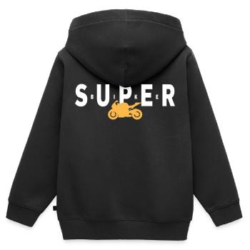 Super Sportler Statement - Kinder Premium Organic Zip Hoodie - Schwarz - Hinten - AI Model Kid Male (0cm)