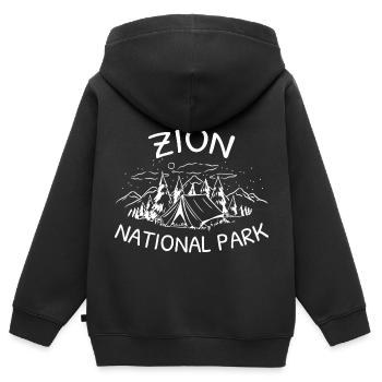 USA Amerika Nationalpark - Kinder Premium Organic Zip Hoodie - Schwarz - Hinten - AI Model Kid Male (0cm)