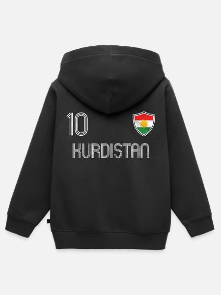Kurdistan Fußball Mannschaft - Premium børne zip-hættetrøje økologisk - sort