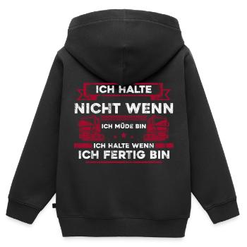LKW Fahrer Lastwagenfahrer Fernfahrer Trucker - Kinder Premium Organic Zip Hoodie - Schwarz - Hinten - AI Model Kid Male (0cm)