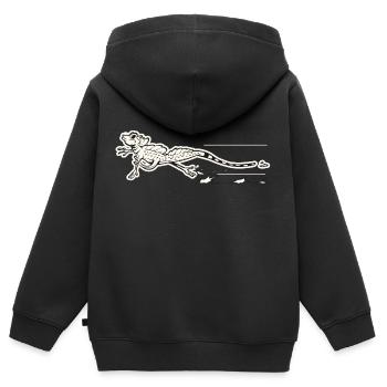 Retro Jesus Christus Eidechse - Kinder Premium Organic Zip Hoodie - Schwarz - Hinten - AI Model Kid Male (0cm)
