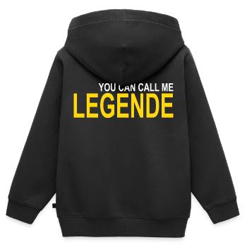Appelez-moi Légende - Sweat Premium à capuche zippé enfant bio - noir - Dos - AI Model Kid Male (0cm)