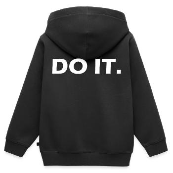 Fais-le. - Sweat Premium à capuche zippé enfant bio - noir - Dos - AI Model Kid Male (0cm)