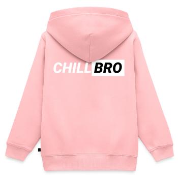 Chill Bro - Sweat Premium à capuche zippé enfant bio - rose - Dos - AI Model Kid Female (0cm)