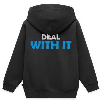 Drôle d’affaire avec elle - Sweat Premium à capuche zippé enfant bio - noir - Dos - AI Model Kid Male (0cm)