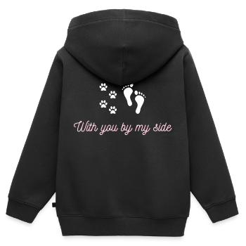 With you by my side - Kids Premium Organic Zip-up Hoodie - black - Back - AI Model Kid Male (0cm)