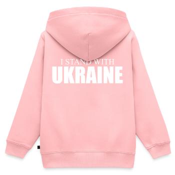 Ukraine Sieg - Kinder Premium Organic Zip Hoodie - Rosa - Hinten - AI Model Kid Female (0cm)