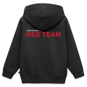 Cyber Security Red Team Hacking Hacker - Kinder Premium Organic Zip Hoodie - Schwarz - Hinten - AI Model Kid Male (0cm)