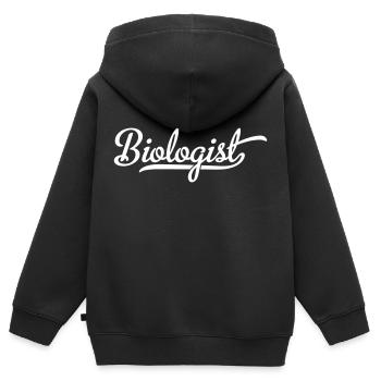 Biologiste - Sweat Premium à capuche zippé enfant bio - noir - Dos - AI Model Kid Male (0cm)