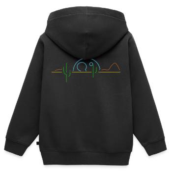 horizon désertique - Sweat Premium à capuche zippé enfant bio - noir - Dos - AI Model Kid Male (0cm)