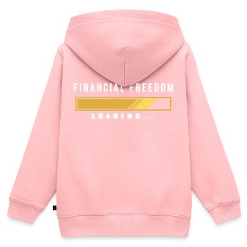 Finanzielle Freiheit Loading - Kinder Premium Organic Zip Hoodie - Rosa - Hinten - AI Model Kid Female (0cm)