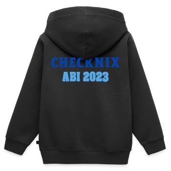 Checknix ABI 2023 - Sweat Premium à capuche zippé enfant bio - noir - Dos - AI Model Kid Male (0cm)