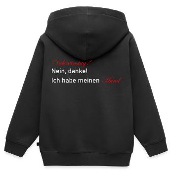 Valentinstag Hündchen Wau Geschenk Geschenkidee - Kinder Premium Organic Zip Hoodie - Schwarz - Hinten - AI Model Kid Male (0cm)