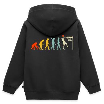 Evolution Basketball Game - Kinder Premium Organic Zip Hoodie - Schwarz - Hinten - AI Model Kid Male (0cm)