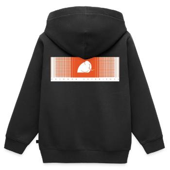 mamood verlauf karo muster orange - Kinder Premium Organic Zip Hoodie - Schwarz - Hinten - AI Model Kid Male (0cm)