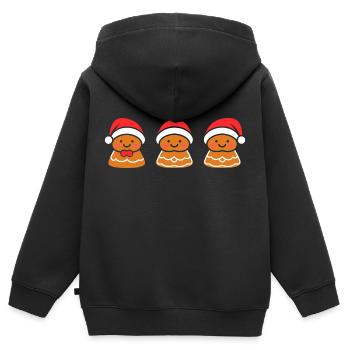 Lebkuchenmann - Kinder Premium Organic Zip Hoodie - Schwarz - Hinten - AI Model Kid Male (0cm)