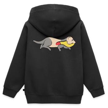 Furet, propriétaire de furet - Sweat Premium à capuche zippé enfant bio - noir - Dos - AI Model Kid Male (0cm)