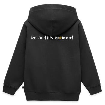 Soyez dans le moment présent - Sweat Premium à capuche zippé enfant bio - noir - Dos - AI Model Kid Male (0cm)