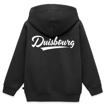Duisbourg - Sweat Premium à capuche zippé enfant bio - noir - Dos - AI Model Kid Male (0cm)