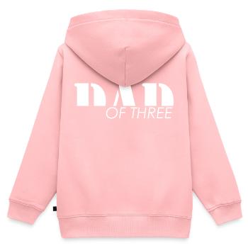 Dad of three childs - Papa - Sweat Premium à capuche zippé enfant bio - rose - Dos - AI Model Kid Female (0cm)
