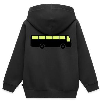 bus - Sweat Premium à capuche zippé enfant bio - noir - Dos - AI Model Kid Male (0cm)