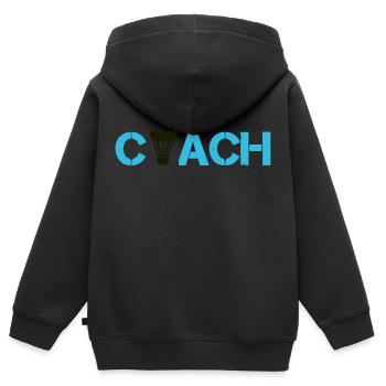 badminton coach - Kinder Premium Organic Zip Hoodie - Schwarz - Hinten - AI Model Kid Male (0cm)