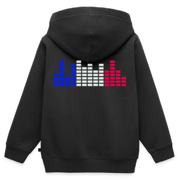 Französische DJ Musik Equalizer Sound Balken Party - Kinder Premium Organic Zip Hoodie - Schwarz - Hinten - AI Model Kid Male (0cm)
